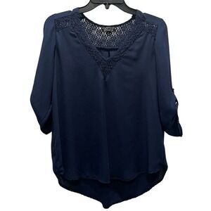 Stitch fix Papermoon navy tab sleeves v neck blue S